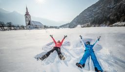 Winter vacation in Slovenia, snow angels